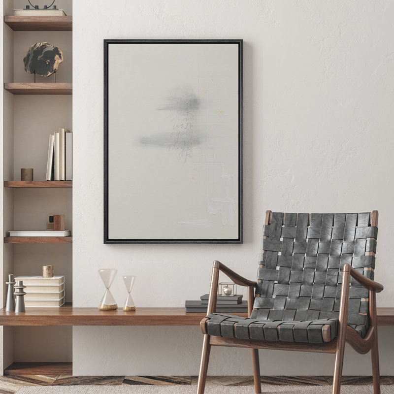«Neutral Abstract Wall Art», reproduction d'art sur toile encadrée, H 24 po x l 16 po, Noir