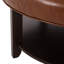 Rond avec tablette ouverte - similicuir brun, contemporain, l 32 po x P 32 po H 17 po