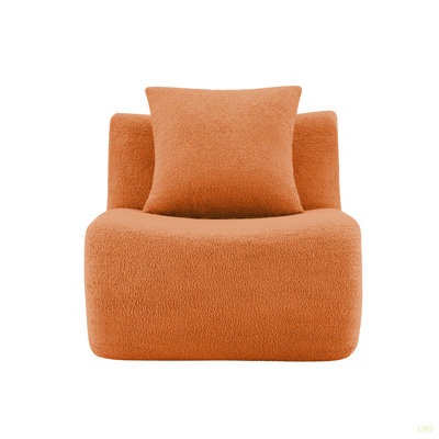 Armless Sofa W/Pillow Teddy Fabric