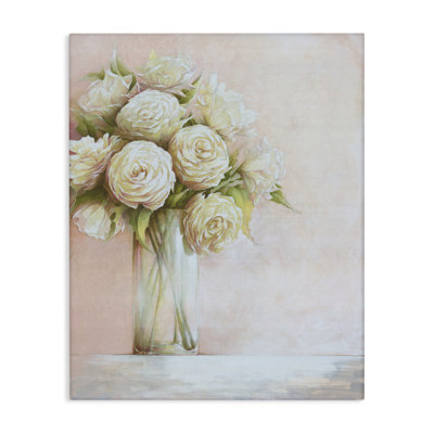Art romantique sur toile bouquet de roses romantiques par Cloverfield & Co.