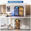 175cm H x 75cm W Modern Arched Glass Bookcase with RGB LED Lighting & Removable Shelves-242799217