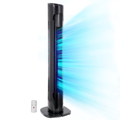 Ventilateur tour oscillant de 30 pouces en noir Vie Air