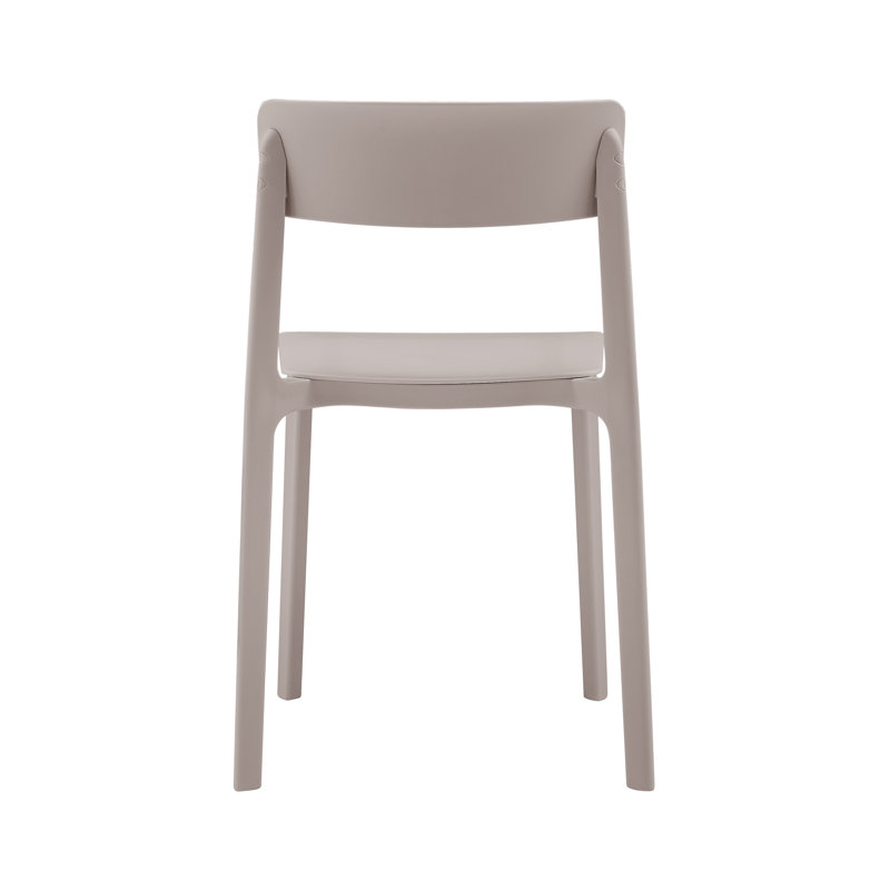 Vowa Stacking Patio Dining Side Chair, Tan