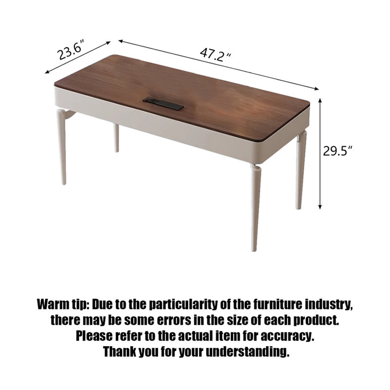 Bureau d'ordinateur Italian Minimalist, H 29,5 po x l 47,2 po x P 23,6 po