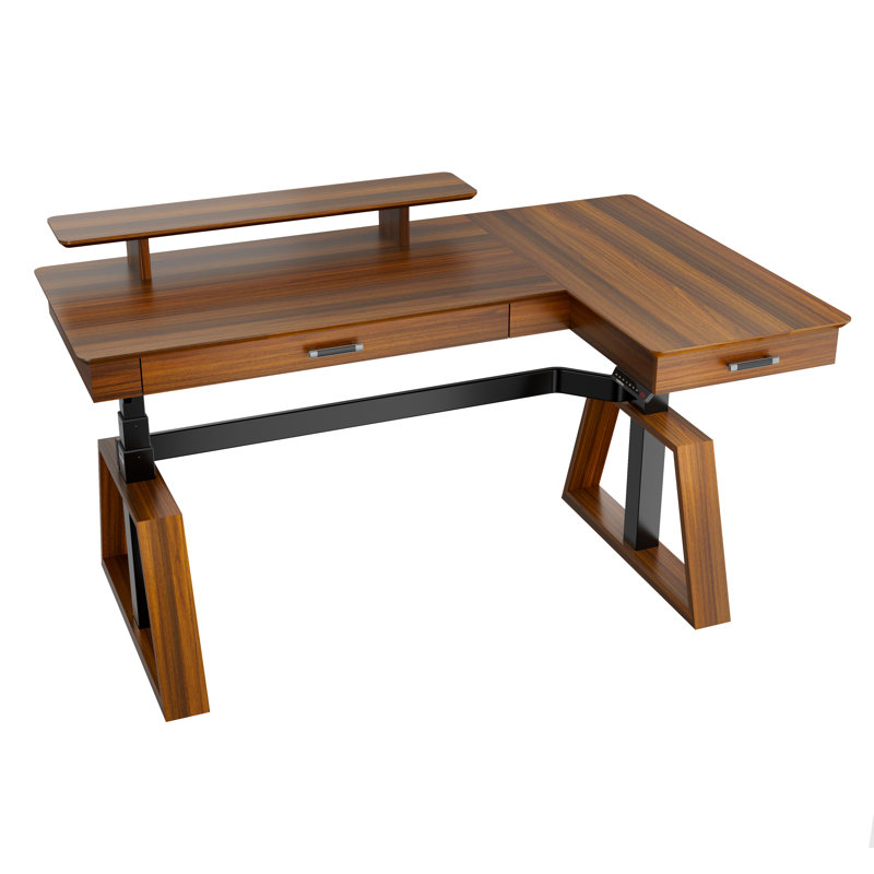 Rachele 63'' L-shaped Standing Desk with Riser, Right Hand Return