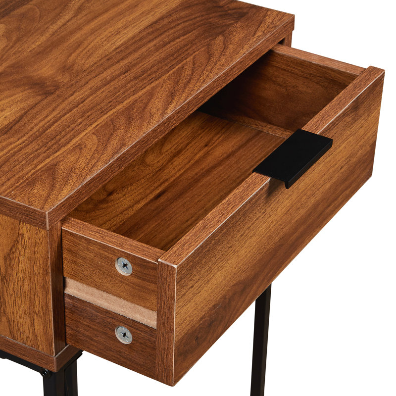 Aliveya 40cm W Metal Bedside Table