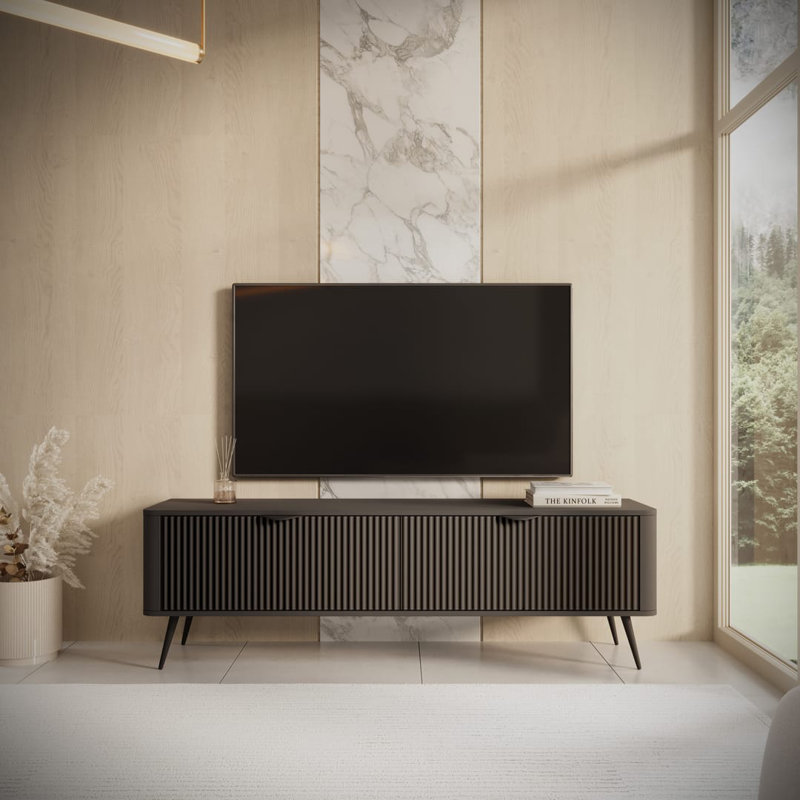 Leamont Unfinished TV Stand for TVs up to 65", Black