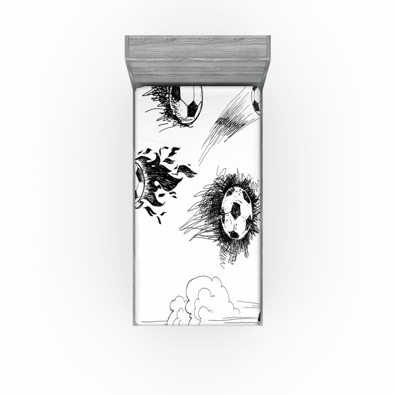 Ensemble de 2 drap-housse de football Ambesonne, Drap-housse simple très long