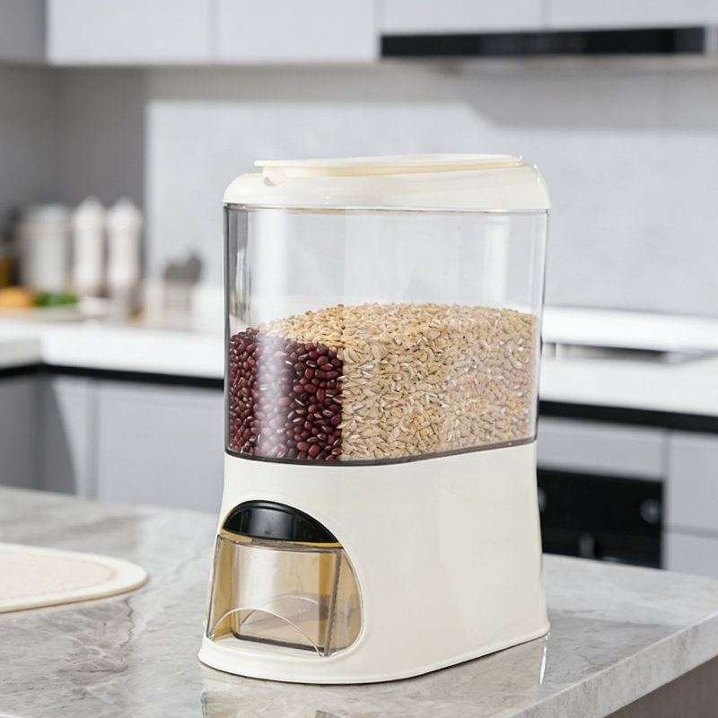 Food Storage Container, Rice Dispenser, Rice Storage Container Sealed Moisture Proof With Cup For Kitchen Pantry Household