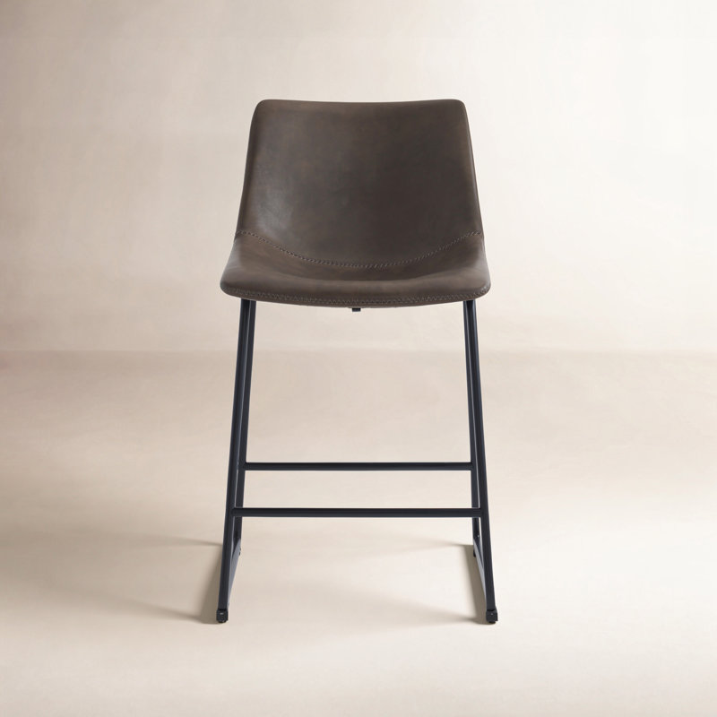 Anke Vegan Leather Armless, Dark Brown, Counter Stool (24” Seat Height)