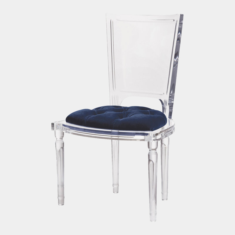 Marilyn Acrylic Side Chair-Black, Blue