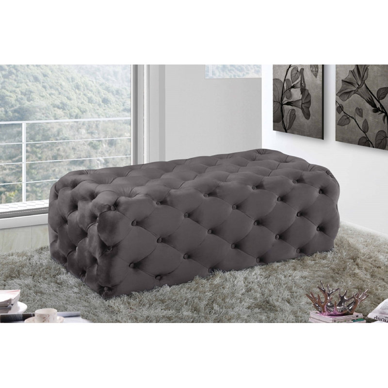 Cron 132cm Wide Tufted Rectangle Ottoman, Grey