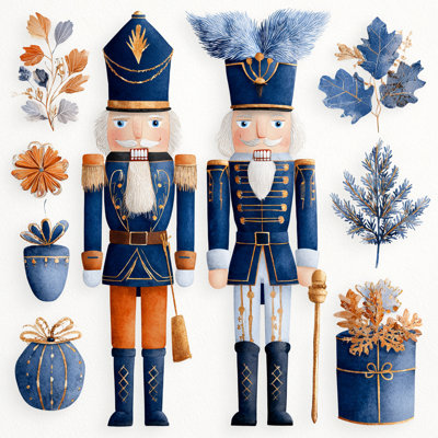 Art mural sur toile casse-noisette bleu royal