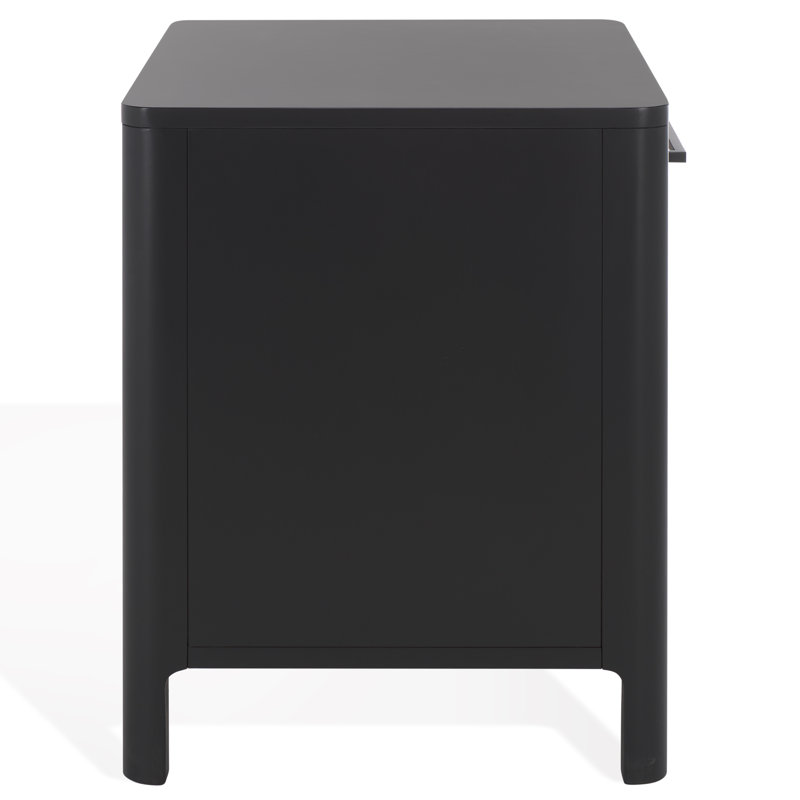 Abbiava 1 Drawer Wood Nightstand, Black