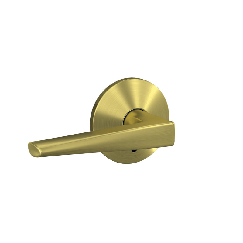 Eller Non-Turning Lever with Kinsler Trim, Satin Brass