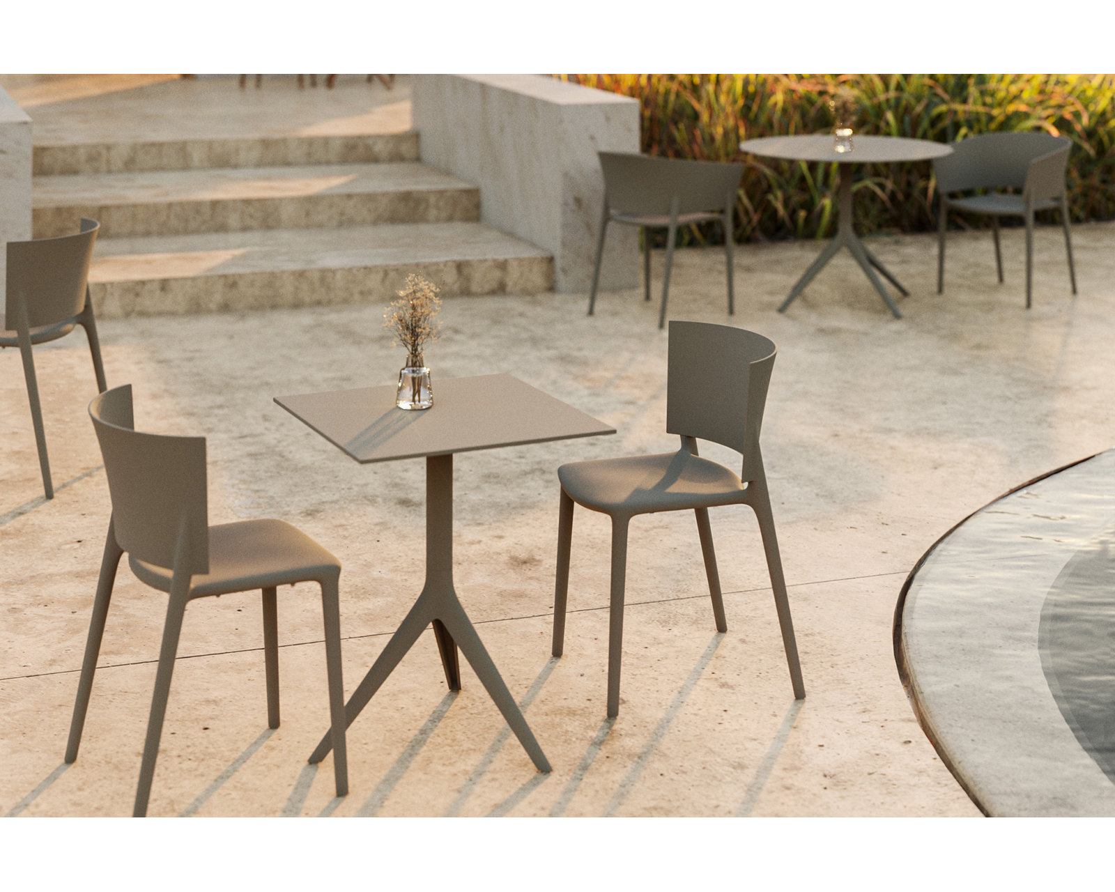 Africa Stackable Patio Side Chair, Jade