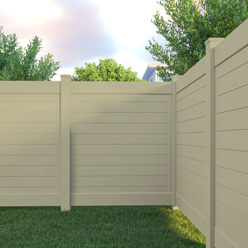 Sand Vinyl 9 ft Corner Fence Post for Privacy Fencing