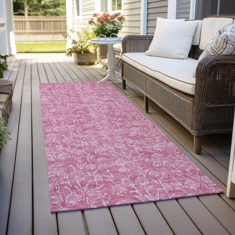 Lavonia Washable Floral Indoor / Outdoor Rug, Runner 2'3" x 7'6"