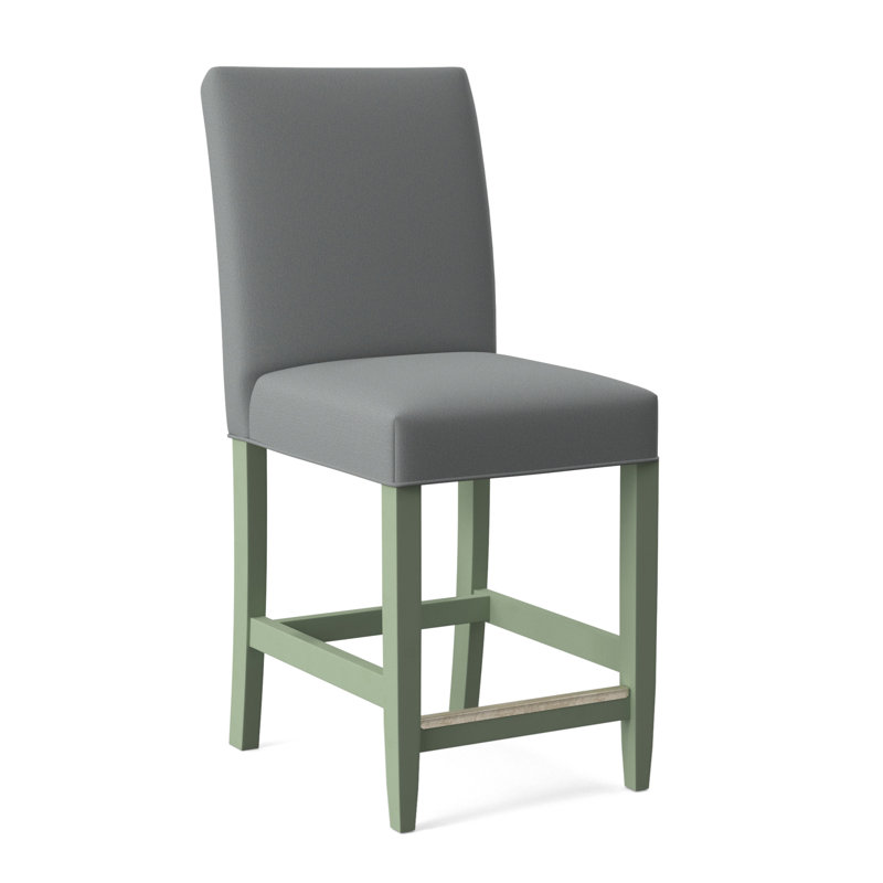Tabouret de comptoir 24 po Manhattan, Tissu performance bleu clair 0851-55, Finition céleri