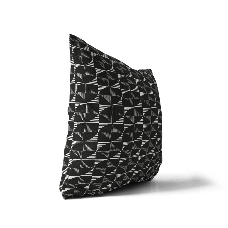 Housse et insert de coussin extérieur d'extérieur, Noir, L 19 po x H 19 po