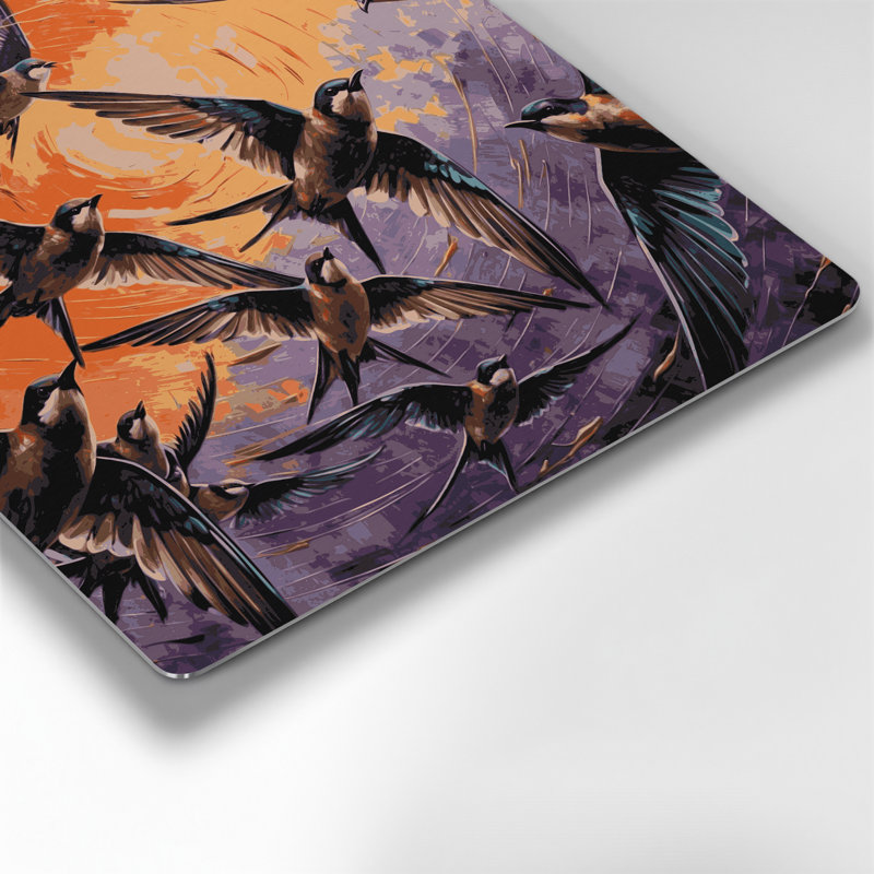 Art mural en métal oiseaux, H 16 po x l 16 po