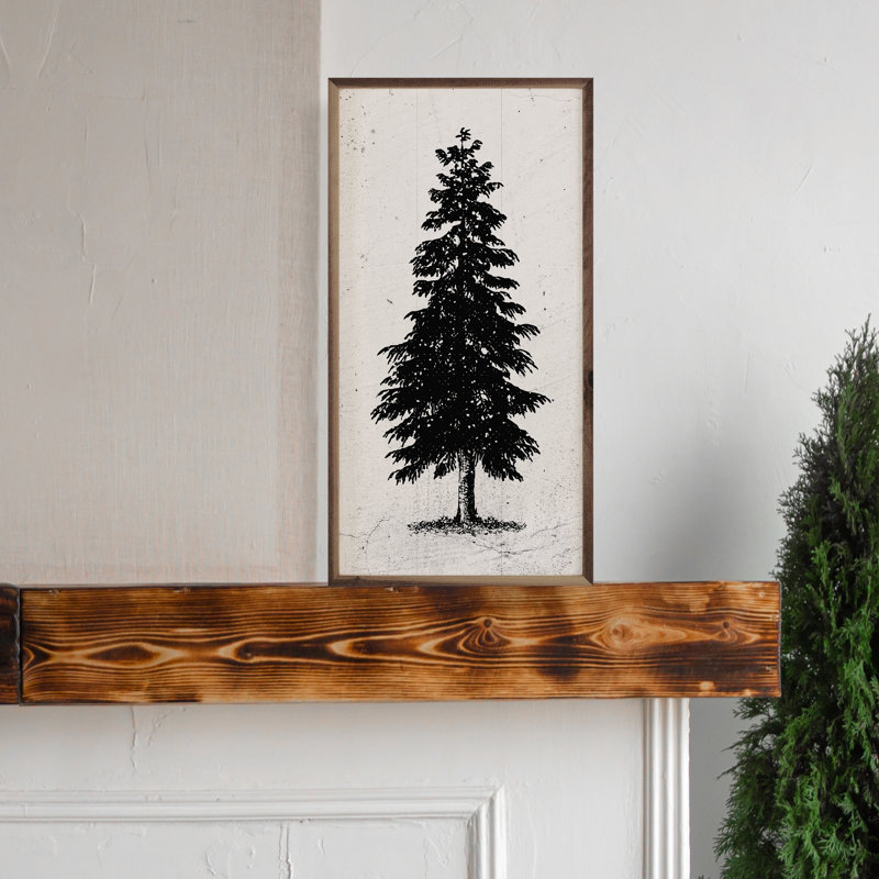 Lone Black Pine Tree, 16" H x 8" W