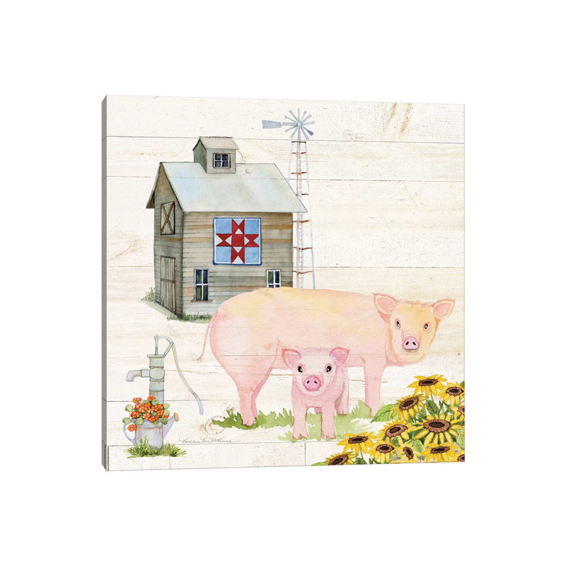 Life On The Farm III by Kathleen Parr McKenna - Wrapped Canvas Painting, 45.72 cm H x 45.72 cm W