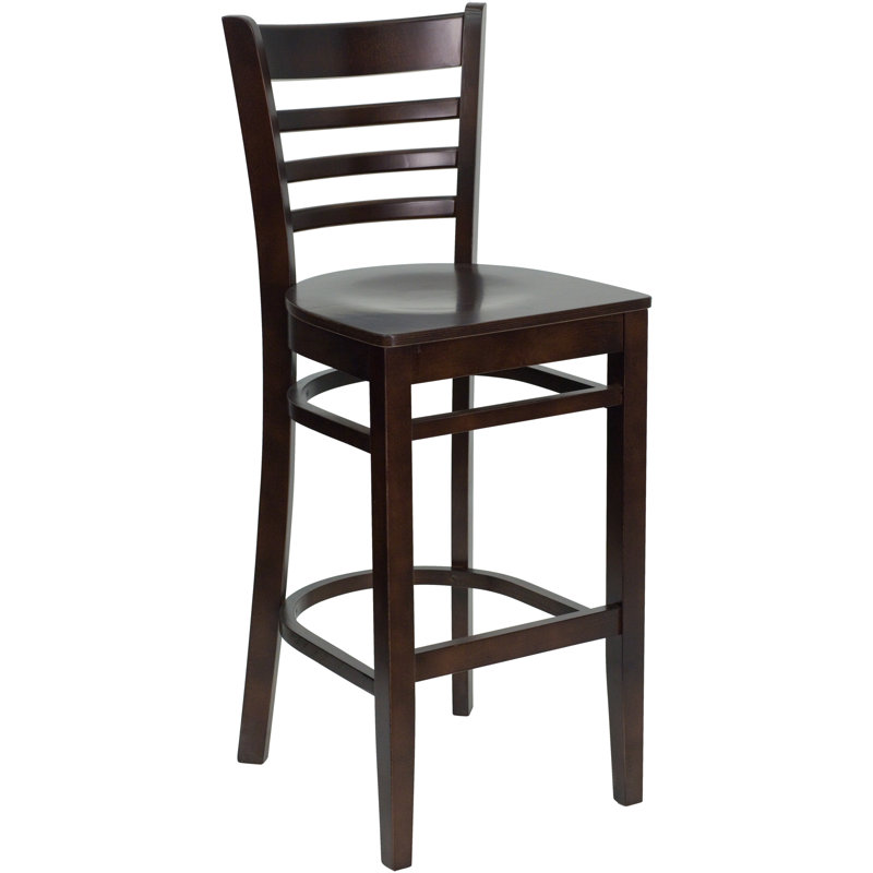 Statice Dahlia 30" Bar Stool, Walnut