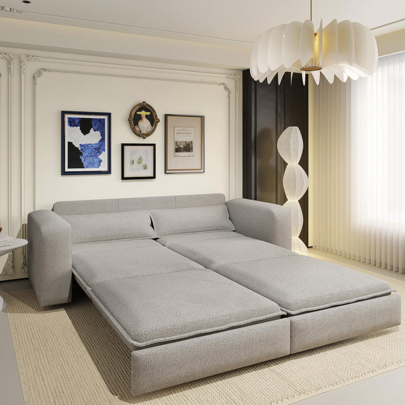 Canapé-lit escamotable, canapé-lit convertible 3 en 1, chaise longue, canapé-lit à 3 places, Ours en peluche noir