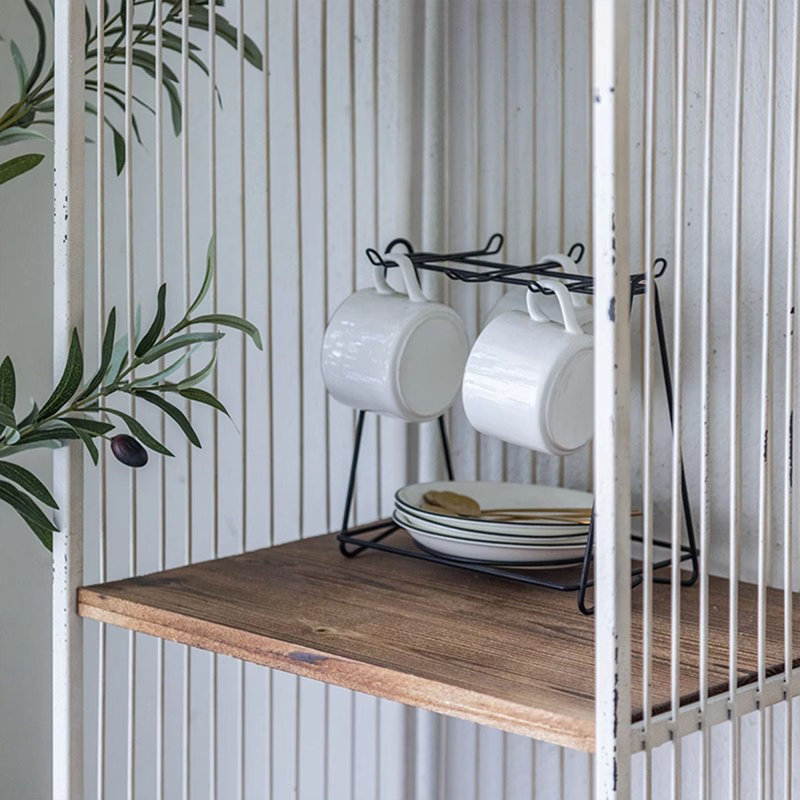 White Solid Wood + Iron Display Cases