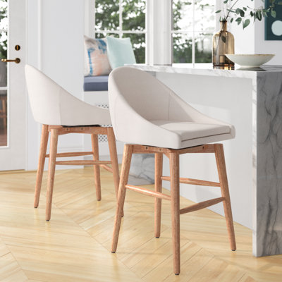 Loyd Upholstered Counter Stool with Solid Wood Frame