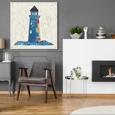«Nautical Collage II on Linen» par Courtney Prahl, art mural en verre acrylique