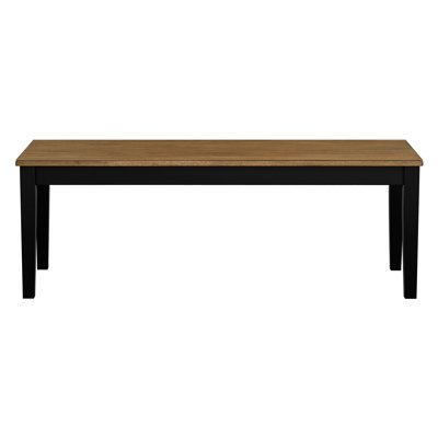 Banc de style moderne brun noir à 2 tons, longueur 48 po, capacité de 250 lb, pieds rustiques contemporains de salle à manger, siège, X 16,5 po, 17,5 po, utilisation