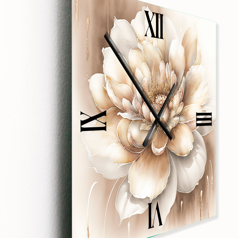 Simple fleur II - Horloges murales florales, H 32 po x l 16 po x P 1 po
