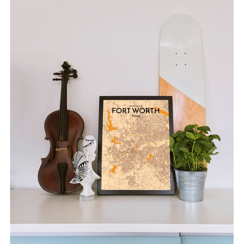 Fort Worth City Map - No Frame Print, 43.2cm H x 27.9cm W x 0.13cm D