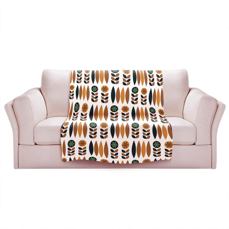  Couverture Mid-Century, Vert / Brun, 51 po x 60 po