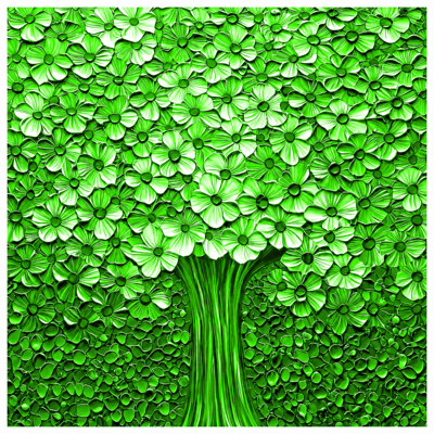 Édredon vert à motif floral