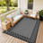 Reversible Outdoor Area Rug, 9' x 18', Waterproof Woven Plastic Straw with Geometric Border, Lightweight & Easy-Clean Design for Patio, Deck, Balcony or Beach-1886453644-1886453645