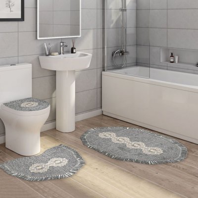 Non-Slip Bath Rug and Toilet seat Cover