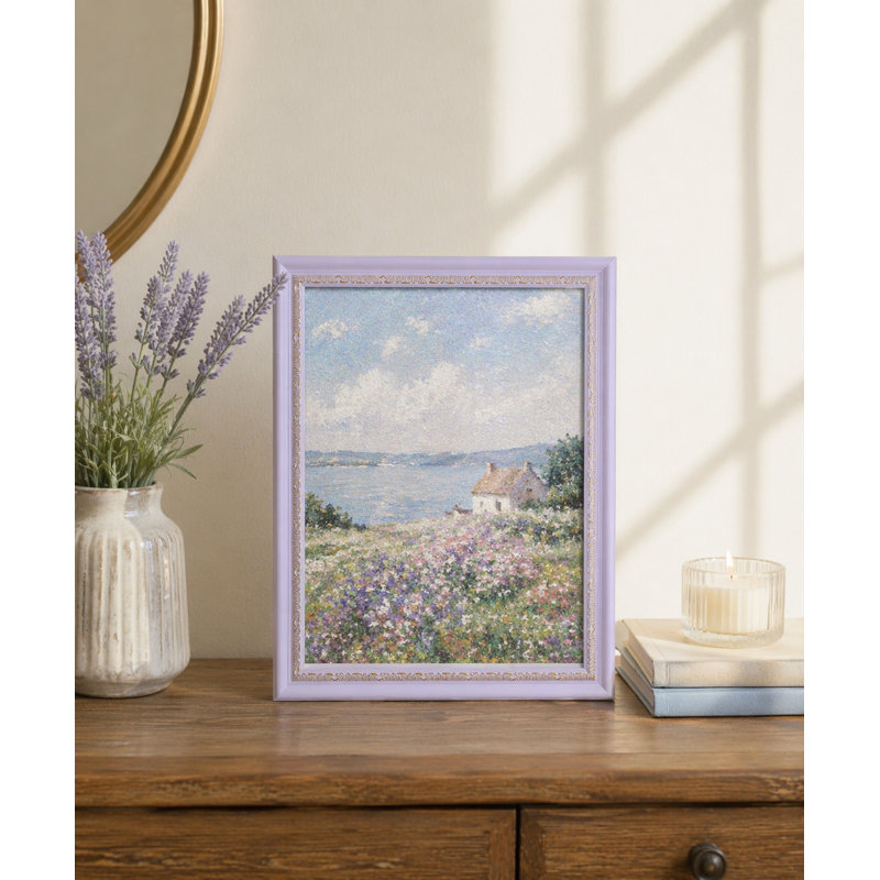 Cadre photo mauve orné avec passe-partout pour affichage mural ou de table, Purple, 8" x 10", 5" x 7"