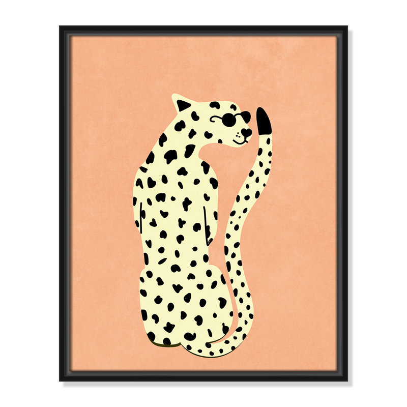 Motif de guépard «Cool» par Oltmanns, Framed Canvas, Black Floater, 17.5'' W x 21.5'' H