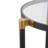 21" Round Modern Side Table with 2-Tier Tempered Glass Shelves, Gold & Black Metal End Table for Living Room, Small Nightstand for Bedroom