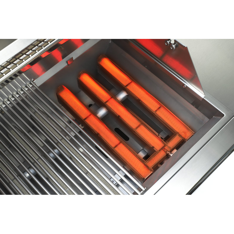 3-Burner Built-In Convertible Gas Grill with Trident Burner and Rotisserie, Natural Gas