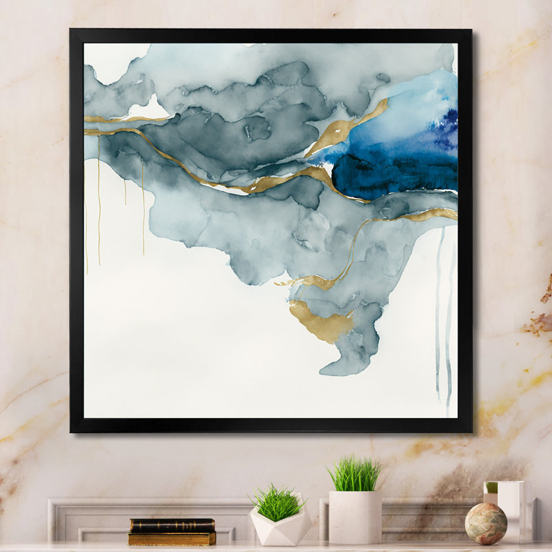 " Sunshine Through The Clouds V ", Black Picture Framed Canvas, 16" H x 16" W x 1" D