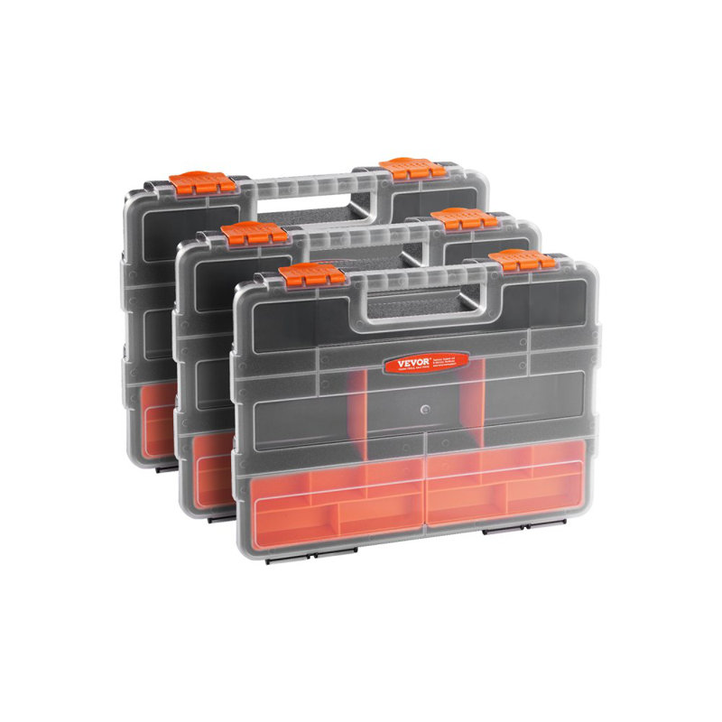 Single sided！Small Parts Organizer 21-Compartment Organizer Box with Removable Divider