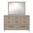 Oak Finish Eight Drawers Dresser W Mirror Solid Rubberwood Contemporary Sleek Bedroom Ample Storage