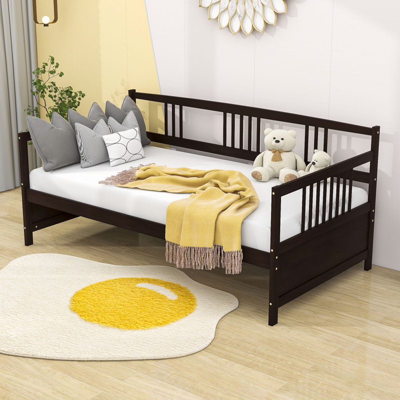 Twin Size Wooden Daybed with Slats Support, Espresso
