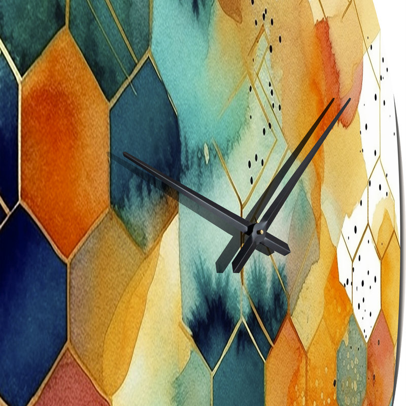 Colorfull Hexagone I Wall Clock, Small