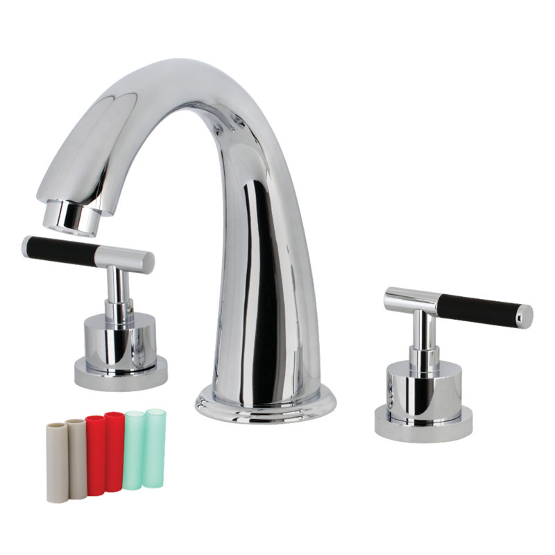 Kingston Brass Kaiser Two-Handle 3-Hole Deck Mount Roman Tub Faucet, Polished Chrome