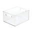 Idesign Linus Plastic Storage Organizer Bin With Handles For Kitchen, Fridge, Freezer, Pantry, And Cabinet Organization, BPA-Free, 10" X 8" X 5" - Clear